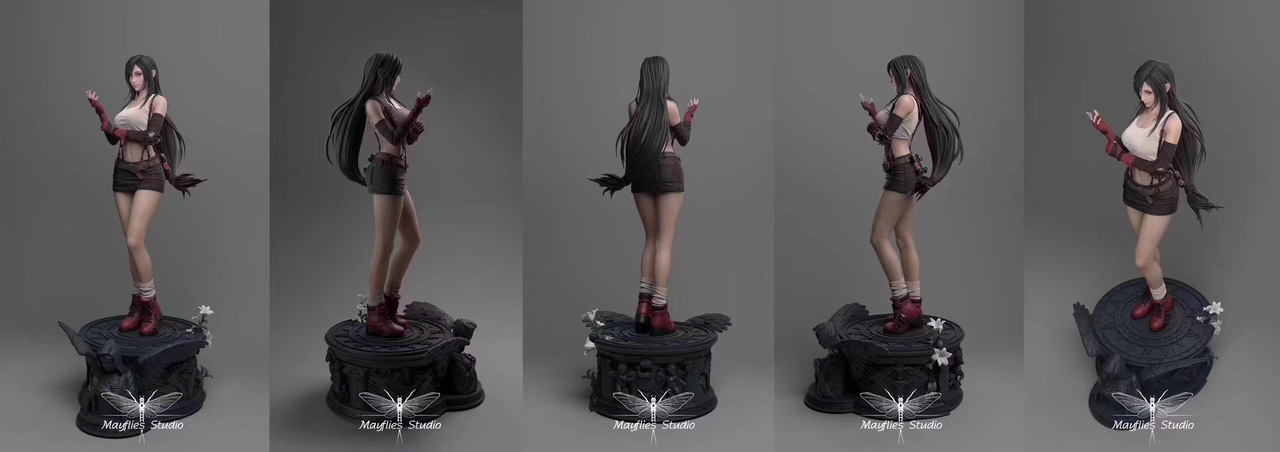 《FF7重制版》蒂法树脂雕像公开：战斗女神登场！