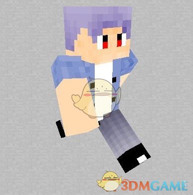《我的世界》紫发衬衫男皮肤MOD