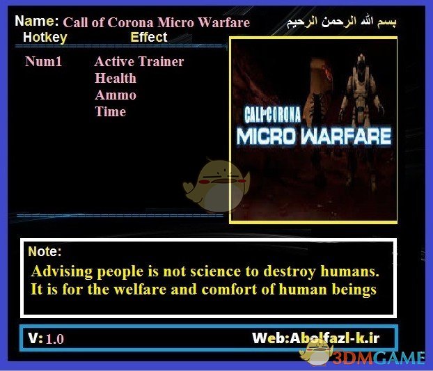 《科罗纳的召唤：微观战争》v1.0三项修改器[Abolfazl]