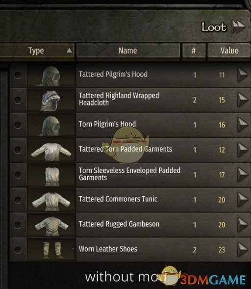 《骑马与砍杀2》只有正常的战利品MOD