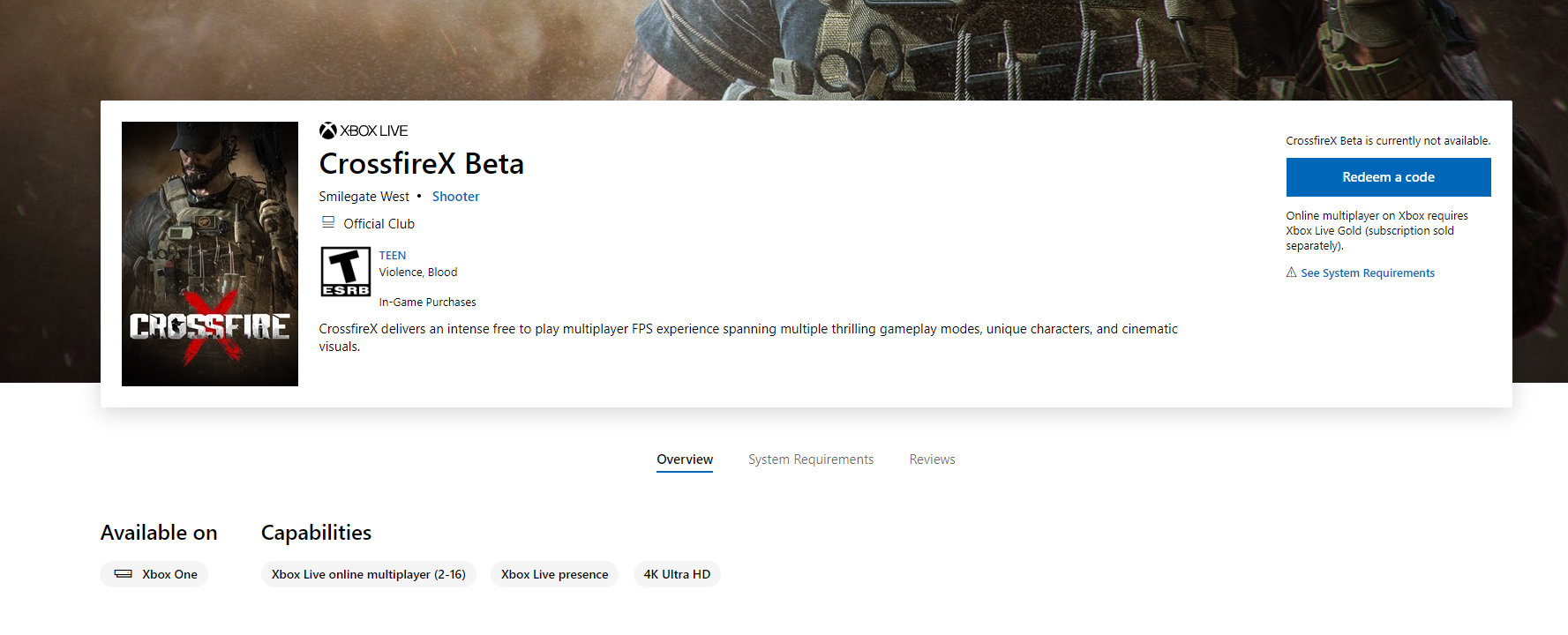 《穿越火线X》Beta测试版将于6月25日发布 支持16人对战