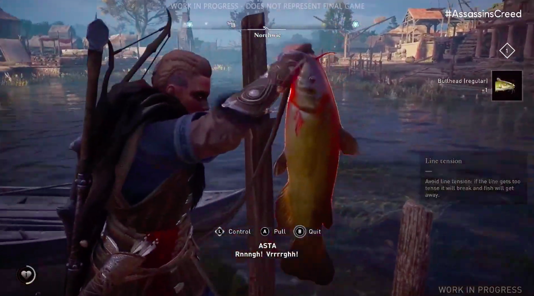 《刺客信条：英灵殿》甚至可以钓鱼 然后吃鱼回血