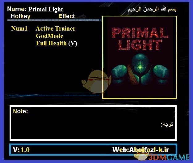 《原初之光》v1.0无限生命修改器[Abolfazl]