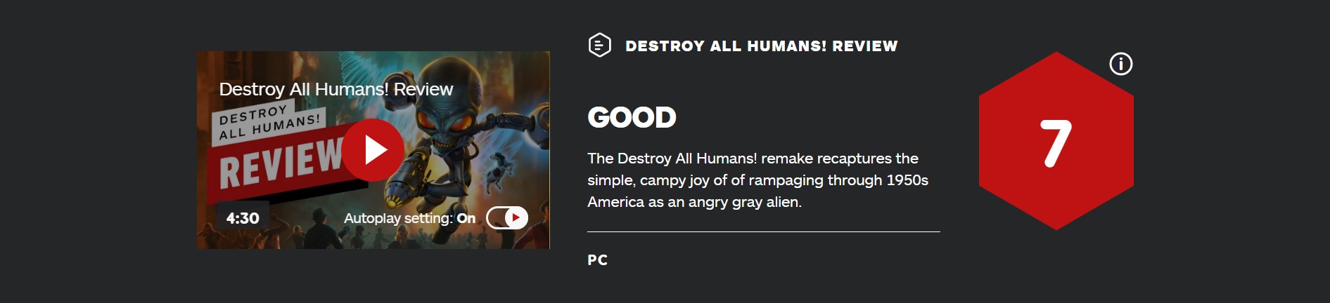 《毁灭全人类：重制版》IGN 7分：像灭霸一样碾压人类