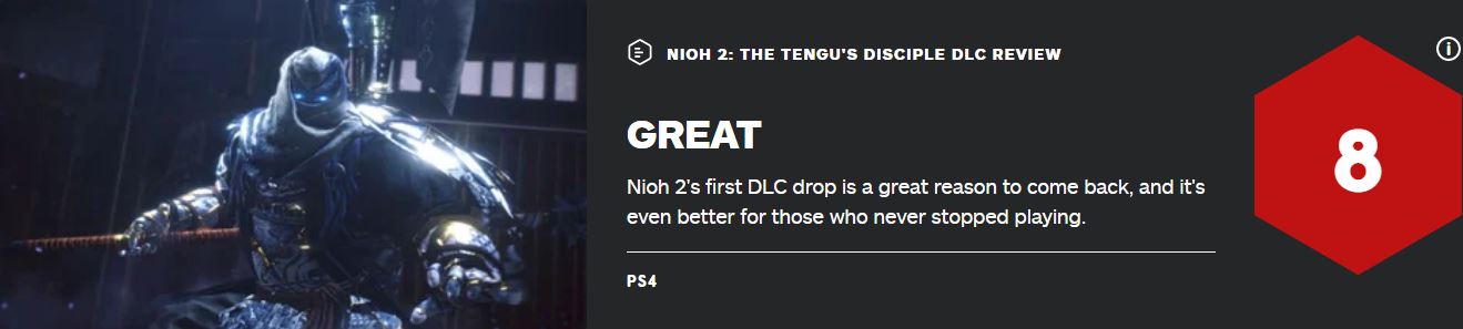《仁王2》DLC牛若战记IGN 8分：老玩家的回归良机
