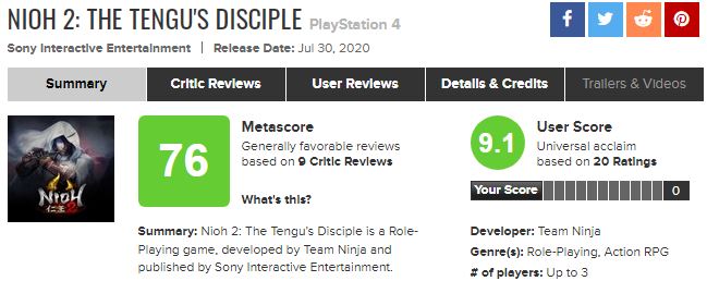 《仁王2》DLC牛若战记IGN 8分：老玩家的回归良机