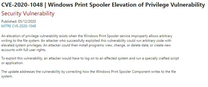Windows打印机漏洞未被完全修复 攻击者可以通过Splooer入侵