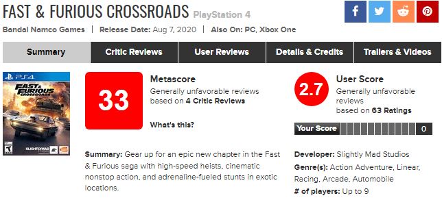 《玩命关头：十字路口》IGN 4分：全方位让人失望的作品