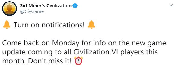 《文明6》将于下周公开本月重要更新内容