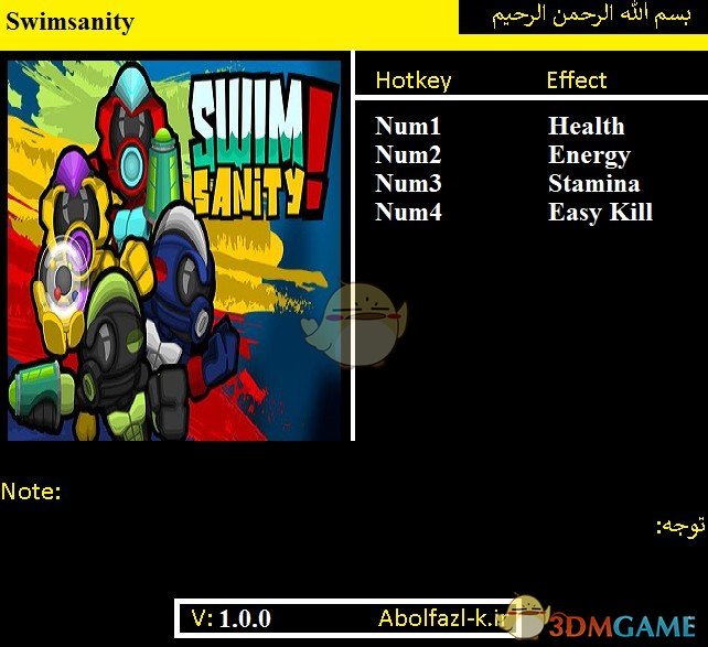 《Swimsanity！》v1.0四项修改器[Abolfazl]