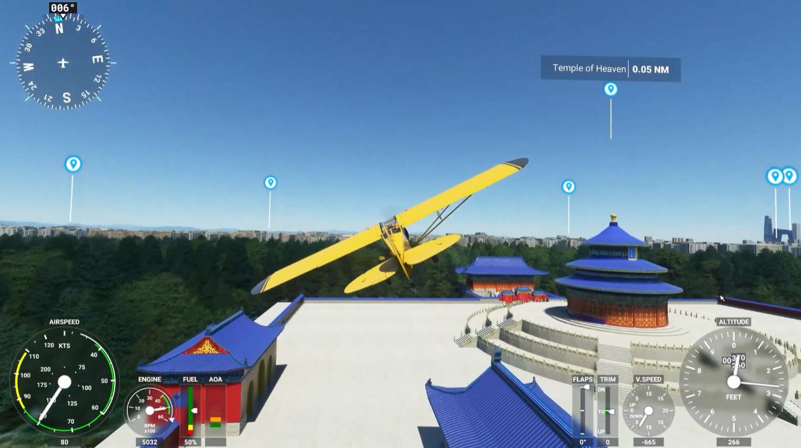 在《微软飞行模拟》中游览北京 地标建筑随便看