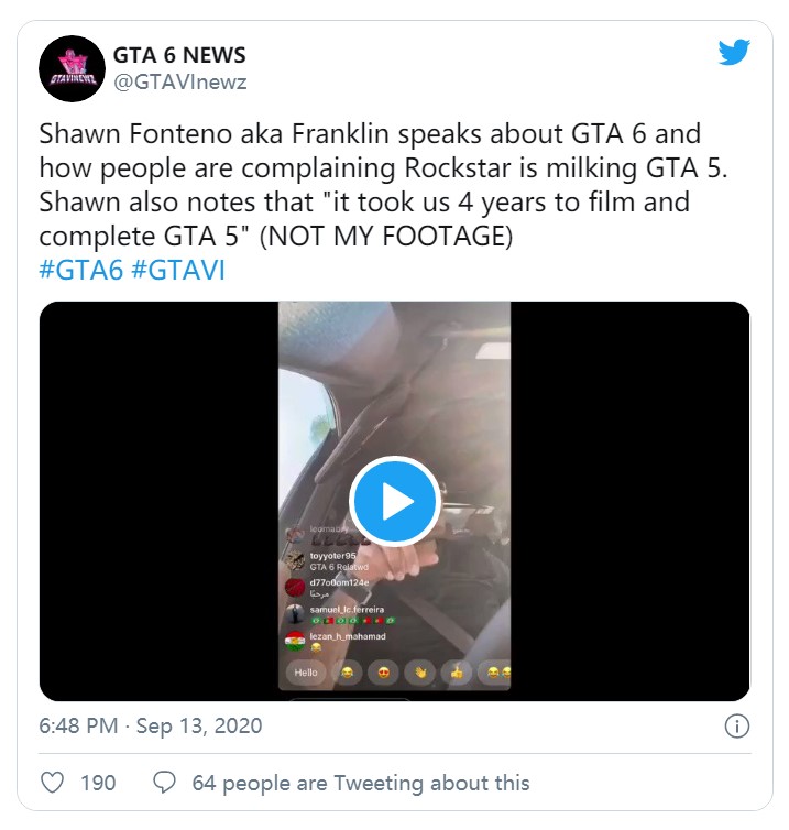 富兰克林配音：别老嫌R星用GTA5割韭菜 GTA6该公布时会来的