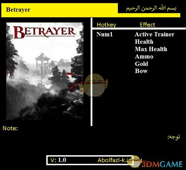 《背叛者》v1.0五项修改器[Abolfazl]