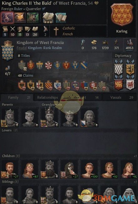 《十字军之王3》调整人物UI界面MOD