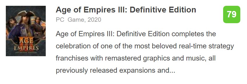 《帝国时代3：决定版》媒体分解禁 M站均分79