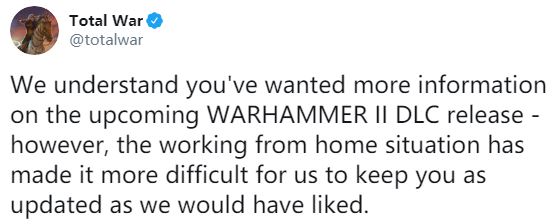 《全面战争：战锤2》新DLC确认12月发布 疫情带来困扰