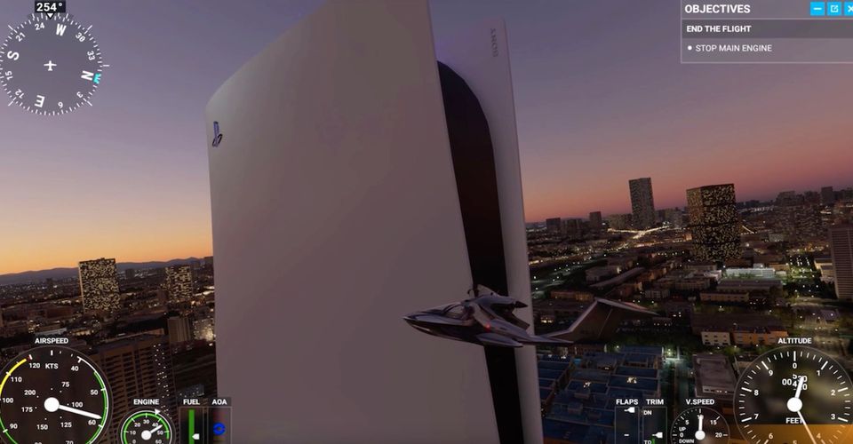 PS5和XBX在《微软飞行模拟》里都变成了大楼