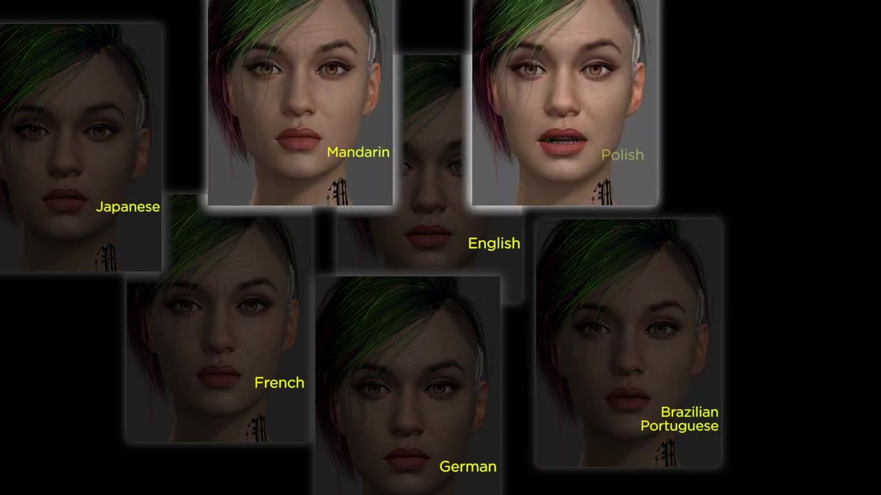 《赛博朋克2077》角色使用各种语言都能实现口型同步
