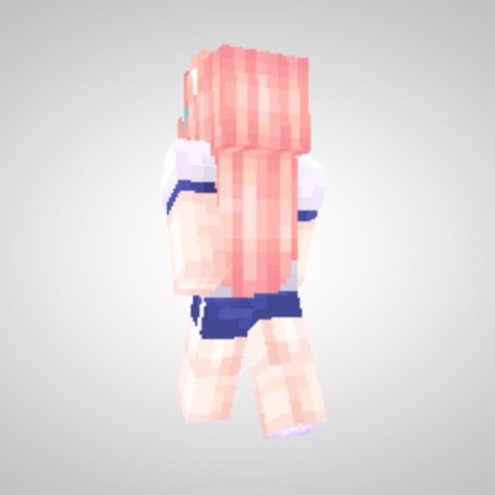 《我的世界》粉发短袖装少女皮肤MOD