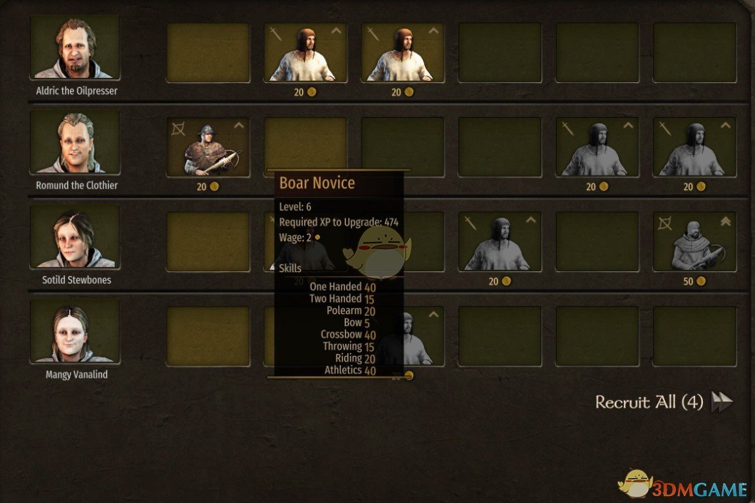 《骑马与砍杀2》多样化新兵招募池MOD