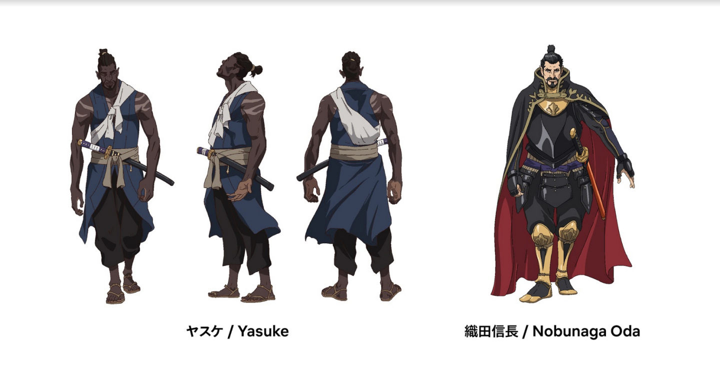 网飞新动画《弥助》人物设计图 日本唯一黑人武士