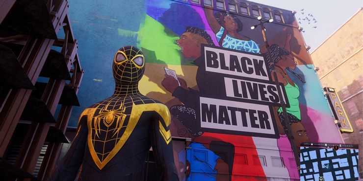 《漫威蜘蛛侠：迈尔斯》游戏中直接出现“黑命贵”标语