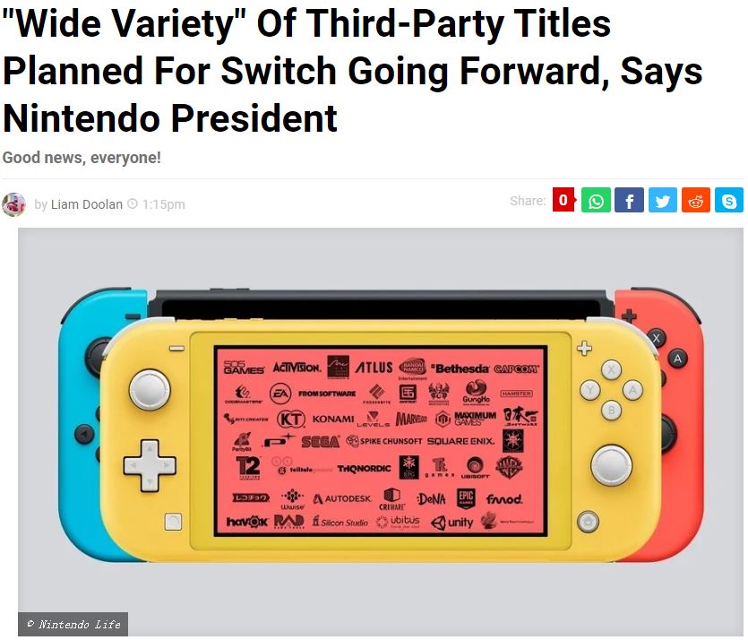 不忧心次世代到来 种类繁多的第三方游戏将登陆Switch