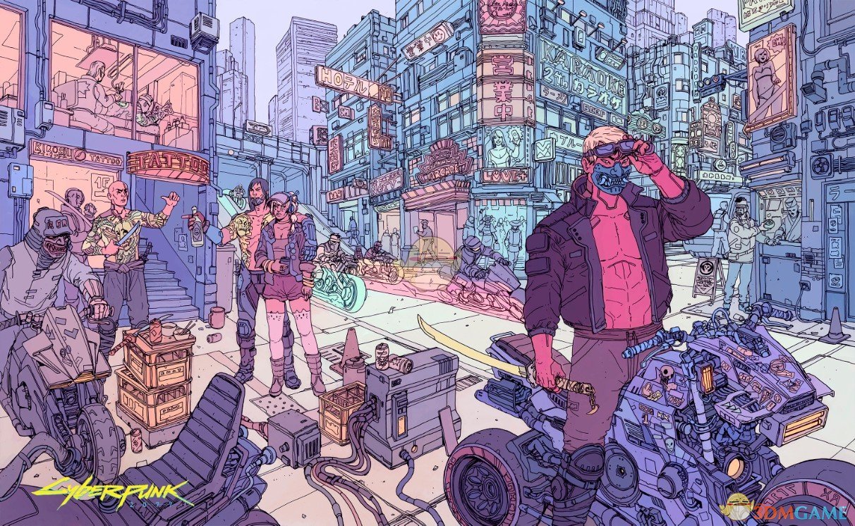 《赛博朋克2077》铁盒插画集