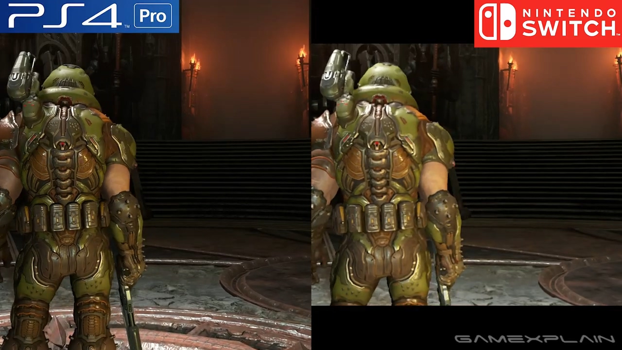《毁灭战士：永恒》PS4和Switch版画面效果对比