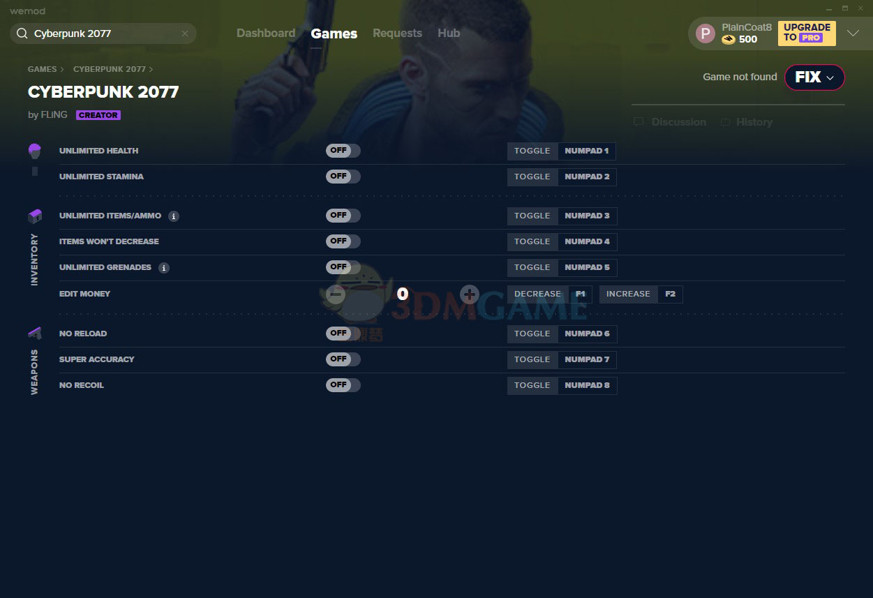 《赛博朋克2077》v1.0九项修改器[WeMod][GOG]