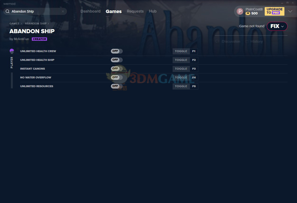 《弃船》v1.0五项修改器[MrAntiFun]