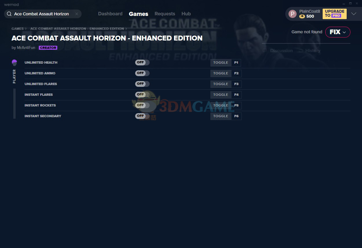 《皇牌空战7：突击地平线》v1.0六项修改器[MrAntiFun]