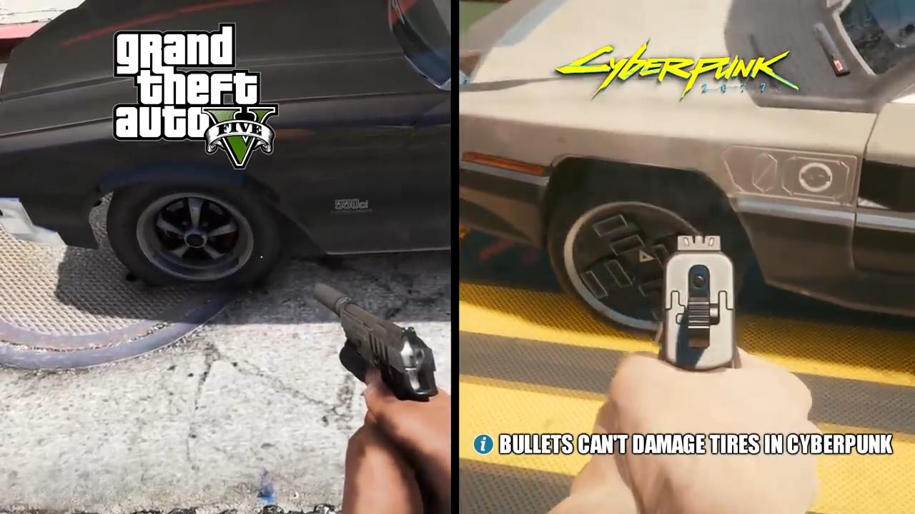 《GTA5》和《赛博朋克2077》细节对比 GTA5更胜一筹