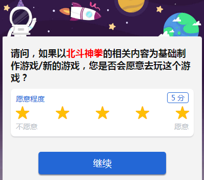 腾讯发布调查问卷疑为《北斗神拳》新游戏做准备