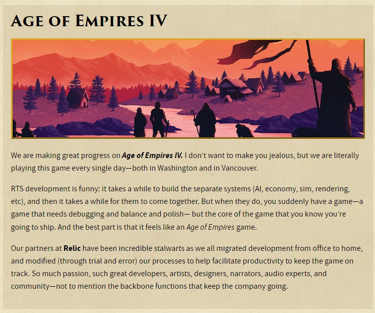 《帝国时代4》现已处于可玩状态 正在打磨和平衡性调整阶段