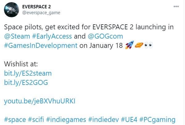 《永恒空间2》EA版1月18日推出 登陆Steam和GOG