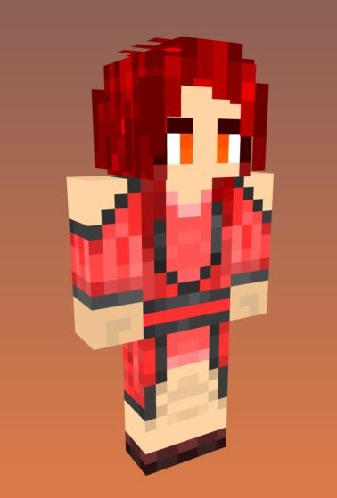 《我的世界》红发古装少女皮肤MOD