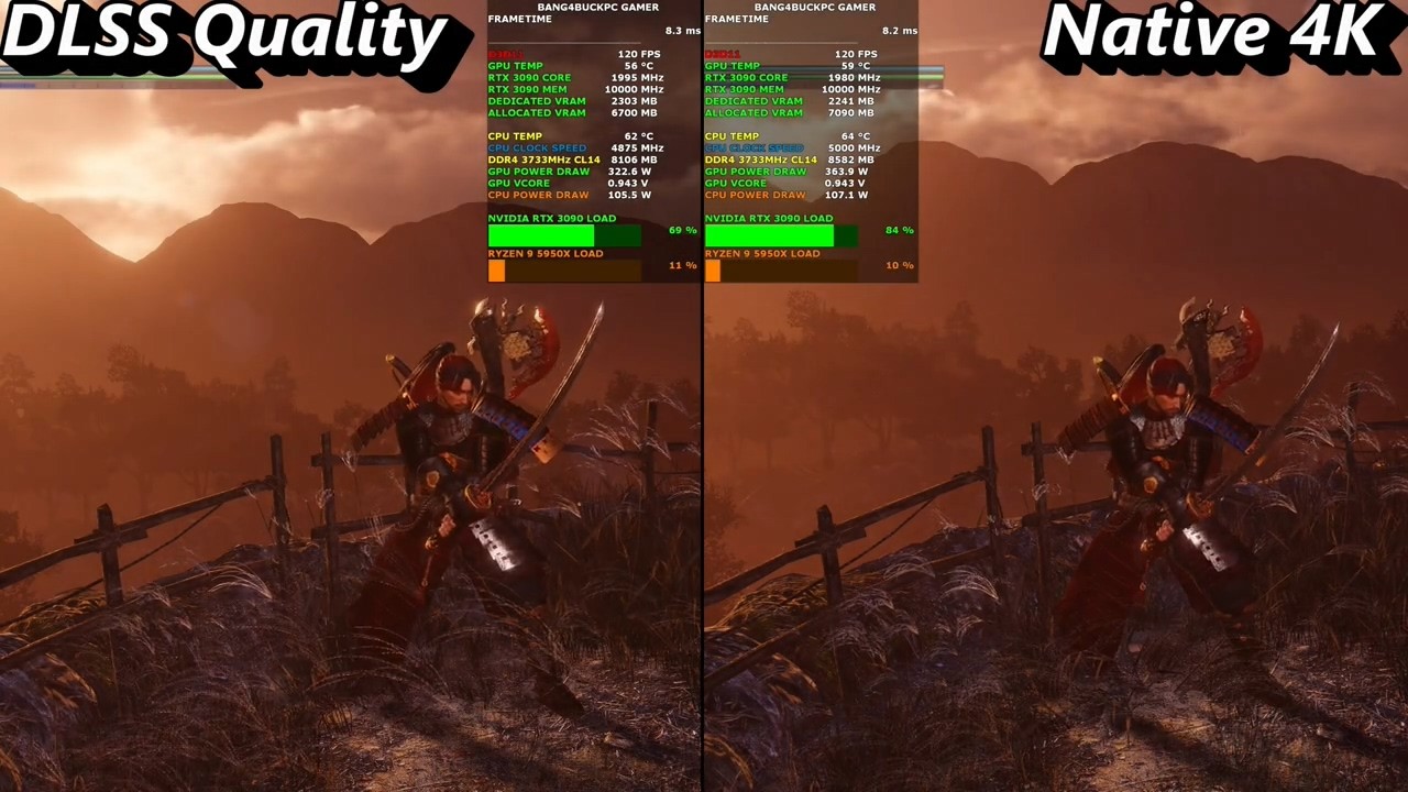 《仁王2》PC版对比视频：DLSS vs 原生4K