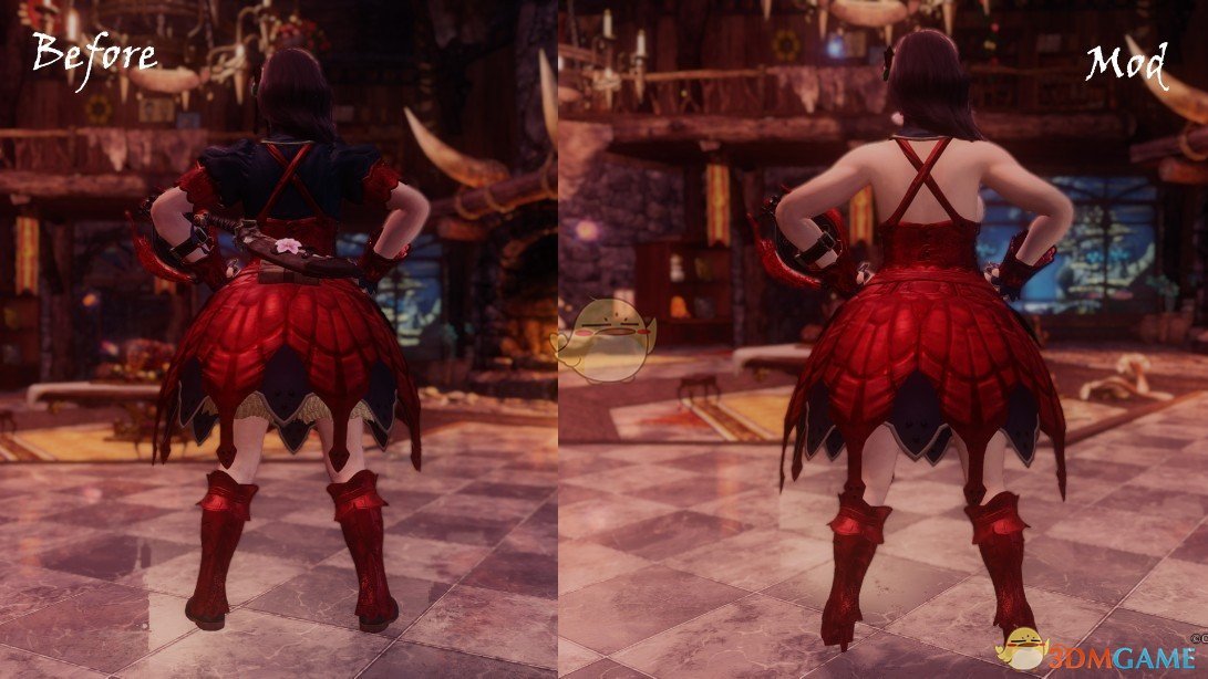 《怪物猎人：世界》赤色性感开花套MOD