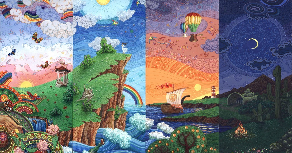 《Wallpaper Engine》艺术绘画海边悬崖一日动态壁纸