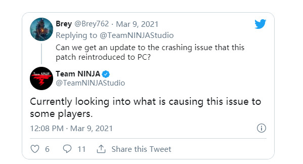 《仁王2》PC版游戏崩溃问题正在调查中
