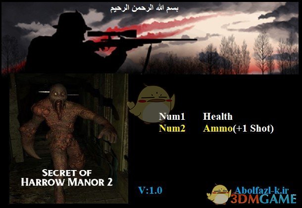 《哈罗庄园的秘密2》v1.0无限生命弹药修改器[Abolfazl]