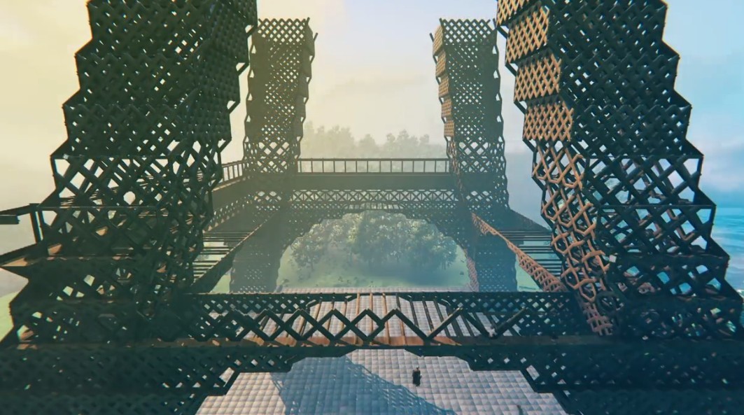 玩家在《英灵神殿》打造了埃菲尔铁塔 实大比例消耗4万方块