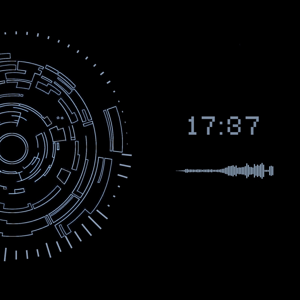 《Wallpaper Engine》灰黑线条风格机械圆盘记时音频响应动态壁纸