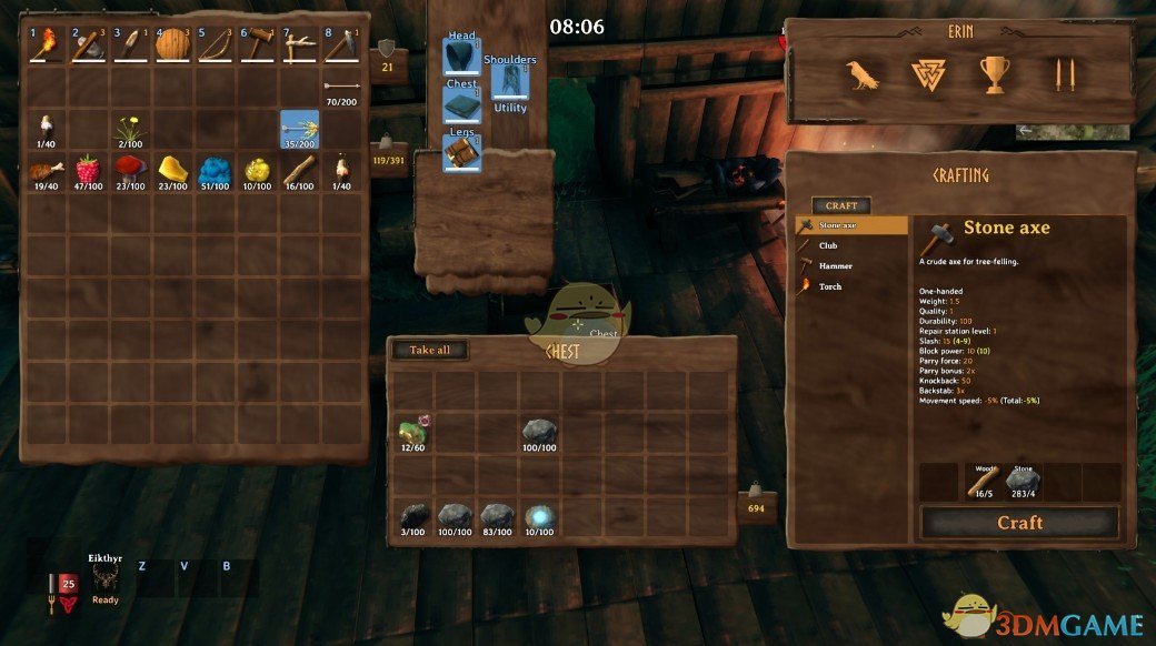 《Valheim：英灵神殿》可移动的仓库UI界面MOD