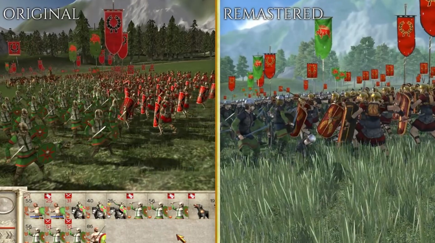 《全面战争：罗马》重制版与原版对比：建模贴图UI全面加强