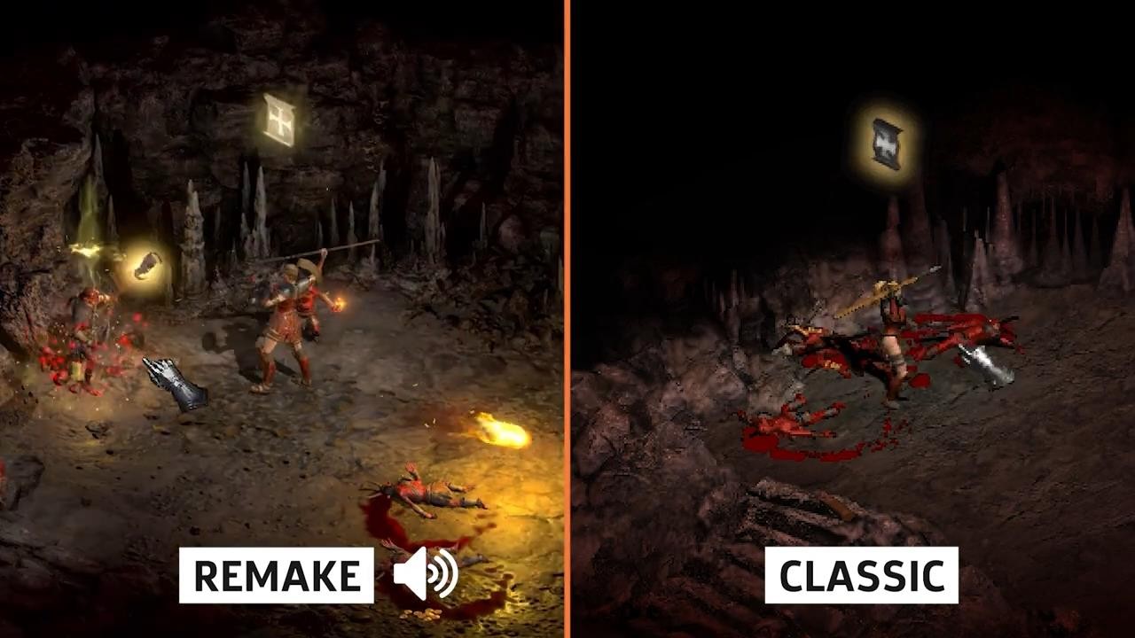 《暗黑破坏神2：重制版》与原版对比视频 画面提升显著