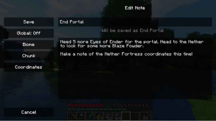 《我的世界》1.16.5备忘录功能MOD