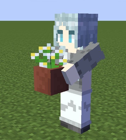 《我的世界》蓝色卷长发少女皮肤MOD