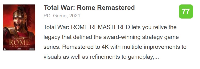 《全面战争：罗马》重制版IGN 7分：现代化后对老玩家不友好